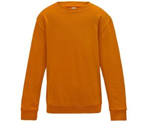 Awdis Just Hoods Childrens/Kids Plain Crew Neck Sweatshirt (Orange Crush) - RW3485