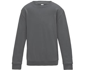 Awdis Just Hoods Childrens/Kids Plain Crew Neck Sweatshirt (Storm Grey) - RW3485