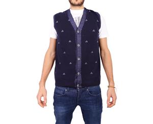 BOB MEN'S BLUE WOOL VEST