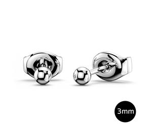 Ball Stud Earrings 3mm|White Gold