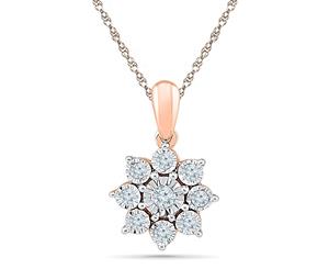 Bevilles 9ct Rose Gold 0.10ct Diamond Star Necklace