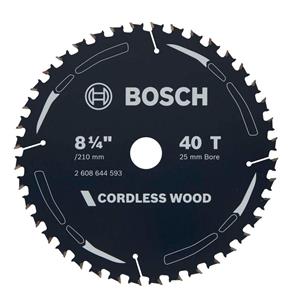 Bosch 210mm 40T TCT Circular Saw Blade for Wood Cutting - CORDLESS