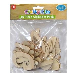 Boyle 36 Piece Craft Wood Alphabet Pack