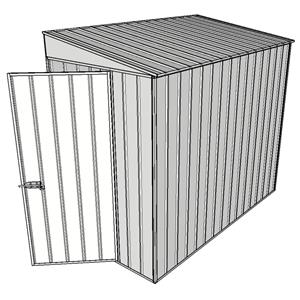 Build-A-Shed 1.2 x 2.3 x 2.0m Zinc Skillion No Side Doors Shed - Zinc