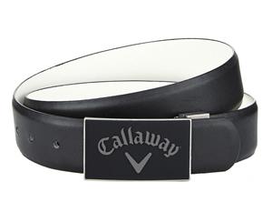 Callaway Reversible Belt With Rubber Buckle - Caviar/White