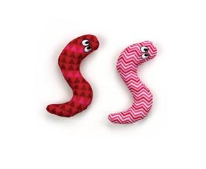 Catnip Cat Toy Surf Snake All For Paws Pet Chase 9cm Crinkle Snakes Toys Teaser - Pink