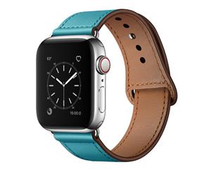 Catzon Watch Band Genuine Leather Loop 38/42mm Watchband For iWatch 40/44mm For Apple Watch 4/3/2/1  Cobalt Blue