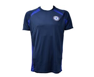 Chelsea Fc Mens Official Navy Panel T-Shirt (Blue) - SG10800