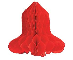 Christmas Party Supplies Red Honeycomb Tissue Paper Bell