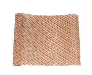 Christmas XMAS Burlap Hessian Roll Table Runner Wrap Craft Red Gold Glitter 2.7M [Design Candy Stripes_Red (36cm)]