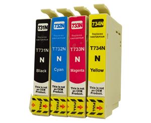 Compatible Pro Colour 73N Inkjet Cartridge For Epson Printers - Assorted 4-Pack