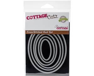 CottageCutz Basics Dies 6/Pkg-Cross Stitched Oval 2&quotX1" To 4.5&quotX3.5"