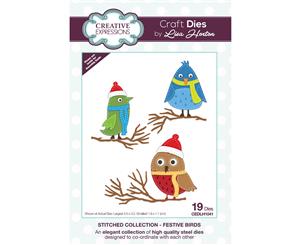 Creative Expressions Stitched Craft Dies By Lisa Horton-Festive Birds