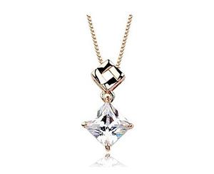 Crystala's Dual Harmony Diamond Necklace - Rose Gold Plated