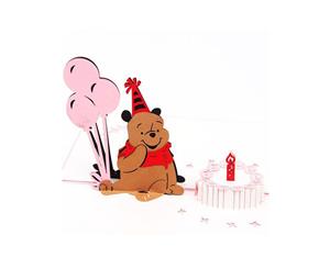 Cute Bear 3d Pop Up Happy Birthday Greeting Card