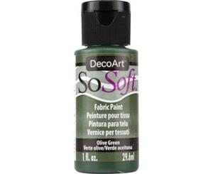 DecoArt - SoSoft Fabric Acrylic Paint 2oz - Olive Green