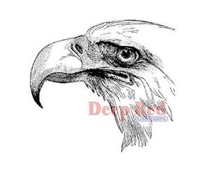 Deep Red Cling Stamp 4&quotX5" - Bald Eagle Portrait