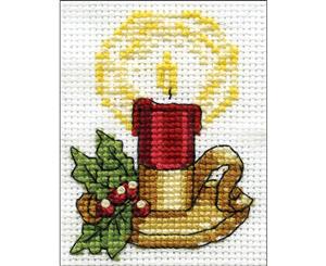 Design Works Counted Cross Stitch Kit 2inch X3inch Candle (14 Count)