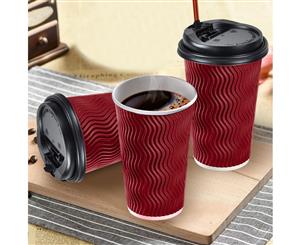 Disposable Coffee Cups Triple Wall 16oz 500pcs RED