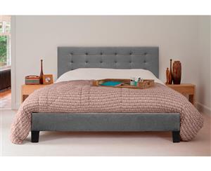 Double Size Grey Fabric Tufted Bed Frame (Kensington Collection)