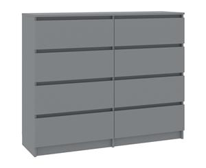 Drawer Sideboard Grey 120cm Chipboard Cabinet Buffet Storage Cupboard