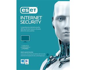 ESET Internet Security including Anti Virus Software 1 Device 2 Years License Card