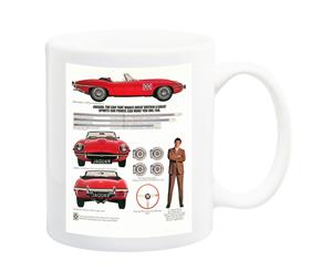 E-Type Jaguar 1969 Car Advert Poster Mug - 11 Fluid Oz