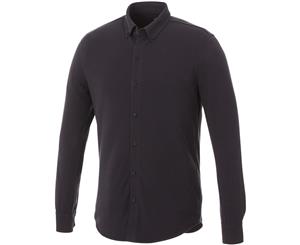 Elevate Mens Bigelow Long Sleeve Pique Shirt (Storm Grey) - PF2340