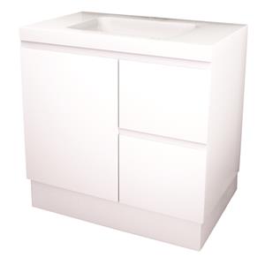 Everhard 750mm White Bloom Bathroom Vanity With Right Hand Drawer