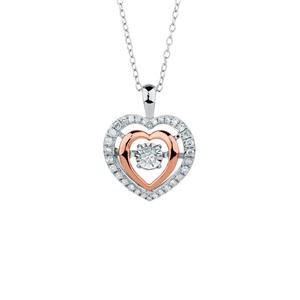 Everlight Pendant with 1/4 Carat TW of Diamonds in 10ct Rose Gold & Sterling Silver