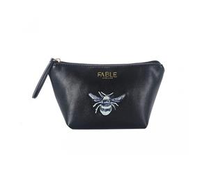 Fable Womens/Ladies Vintage Bee Embroidered Makeup Bag (Black) - JW109