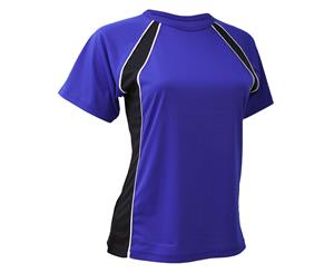 Finden & Hales Womens/Ladies Coolplus Jersey Team Sports T-Shirt (Royal/Navy/White) - RW410