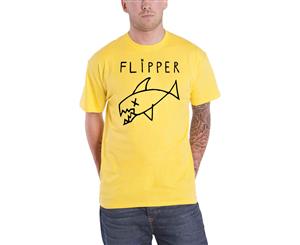 Flipper T Shirt Band Logo Official Mens Yellow - Multi