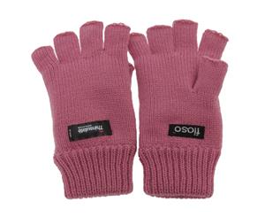 Floso Ladies/Womens Thinsulate Thermal Fingerless Winter Gloves (3M 40G) (Pink) - GL191