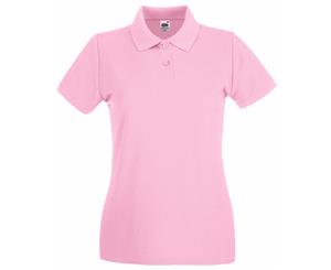 Fruit Of The Loom Ladies Lady-Fit Premium Short Sleeve Polo Shirt (Light Pink) - BC1377