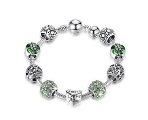 Full Set Beaded Charm Bracelet-Green