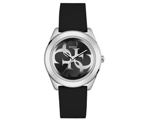 GUESS Women's 40mm Silicone Twist Watch - Black/Black/Silver