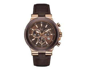 Gc Men's Gc Structura 44Mm Brown Leather Band Steel Case Quartz Watch Y23009g4