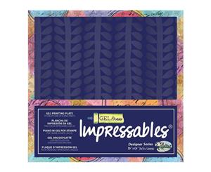 Gel Press Impressables 12 inch X12 inch Embossed Gel Plate Retro Leaves