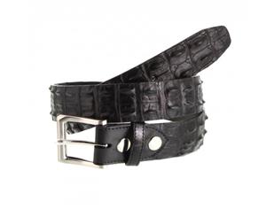 Genuine Crocodile Leather Belt - Black