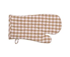 Gingham Oven Gloves - Set of 4 - Taupe