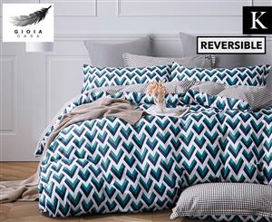 Gioia Casa Xavier 100% Cotton Reversible King Bed Quilt Cover Set - Multi