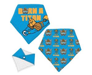 Gold Coast Titans NRL Infant Bandana Baby Bibs * Twin Pack