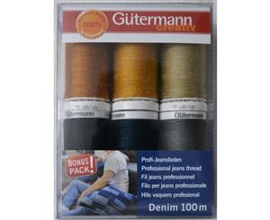 Gutermann Creativ Denim Thread Pack 6 x 100m Spools Professional Jeans Thread