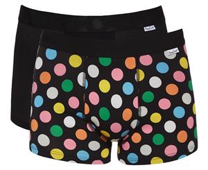 Happy Socks Men's Trunk 2-Pack - Black/Big Dot