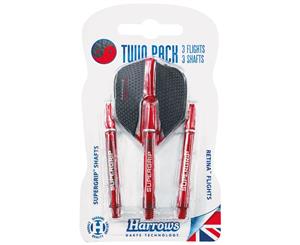 Harrows Twin Pack Dart Flight/Shafts Red