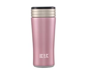 IKUK 350ml Ceramic Stainless Steel Vacuum Insulated Drink Bottle - Pink