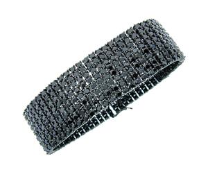 Iced Out Bling Premium Bracelet - 8 ZIRCONIA ROWS black - Black