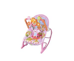 Infant to Toddler Rocker Bouncer Newborn Toddler Rocker - Vibration & Music & Toy Bar - Pink