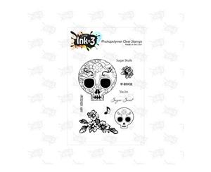 Ink On 3 - Sugar Skull 3x4 inch Clear Stamp Set